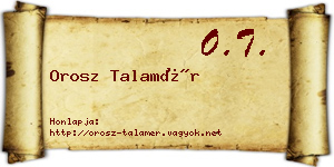 Orosz Talamér névjegykártya